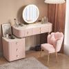 TAITUTE Vanity Set with Drawers, Mirror and Stool view 1