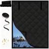 Thermal Window Insulation, Windproof Warm Oxford Fabric Curtain for Winter (Black, 100 x 120 cm) view 1