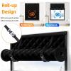 Thermal Window Insulation, Windproof Warm Oxford Fabric Curtain for Winter (Black, 100 x 120 cm) view 3