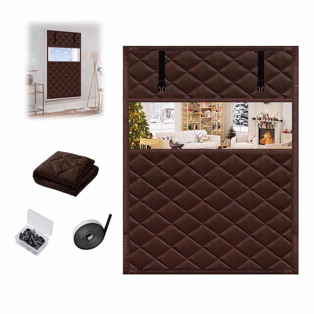 Winter Window Insulation Kit, Thermal Cover, Brown, 130 x 270 cm