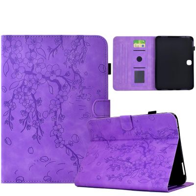 DayQiQiPu Case for Samsung Galaxy Tab 4 SM-T530/T531/T535 (10.1 in), PU Leather Smart Folio Cover with Plum Blossom Pattern, Magnetic Stand Case with Auto Sleep/Wake, Purple