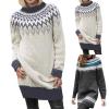 Women's Long Norwegian Cashmere Jacquard Sweater Dress view 2