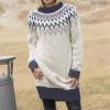 Women's Long Norwegian Cashmere Jacquard Sweater Dress view 3
