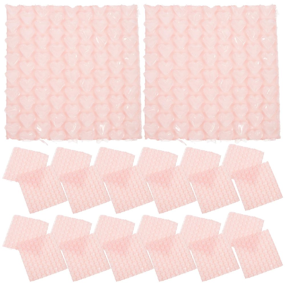 Healeved 60-Piece Heart-Pattern Double-Walled, Impact-Resistant Transparent Bubble Mailers for Moving and Transport