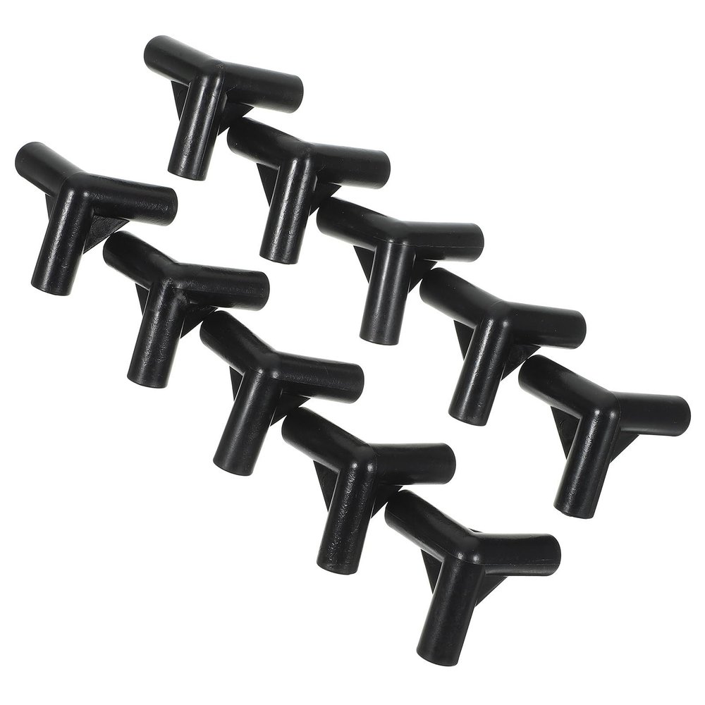 24-Piece 3-Way Tent Connectors, Black PE, for Greenhouse Frames