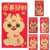 Parliky 6-Pack Red Chinese New Year Gift Envelopes with Dragon Motif view 1