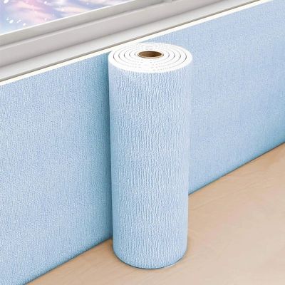 Aeovot 5 mm Self-Adhesive Linen-Look Wallpaper Roll, Blue, 50 cm x 80 m