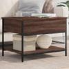 Teenpull Coffee Table Brown Oak Look 70 x 50 x 50 cm with Storage view 1