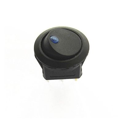 1pc Cat's Eye 12V Blue Light Series 3-Pin 20mm Round Power On/Off Switch