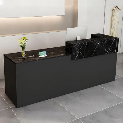 CCUKTFN Reception Counter with Drawer and Open Shelves, 100 × 240 cm