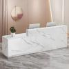 CCUKTFN Reception Desk with Drawer and Open Shelves, Modern Counter, 100 × 240 cm view 1