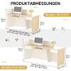 CCUKTFN Reception Desk with Drawer and Open Shelves, Modern Counter, 100 × 240 cm view 2