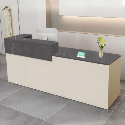 CCUKTFN Reception Counter with Drawer and Open Shelves, 100 × 240 cm