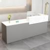 CCUKTFN Reception Desk with Drawer and Open Shelves, Modern Reception Counter 100 × 240 cm view 1