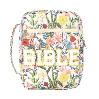 Bible Cover Bag with Large Zipper Pockets and Handle