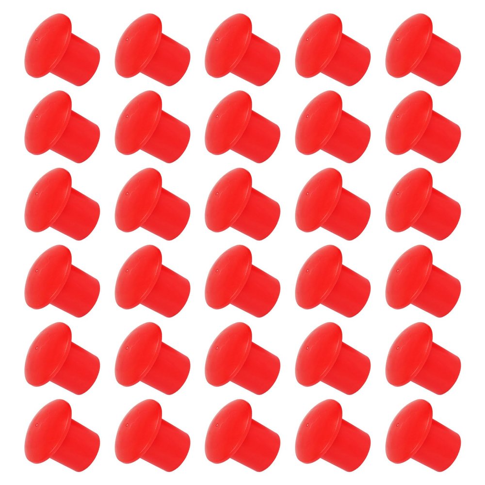 Red Plastic Rebar Safety Caps, 60-Pack