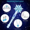 AUYAO Snowflake Light-Up Wizard Wand Set for Kids, 5-Piece Princess Costume Accessories, Blue view 3