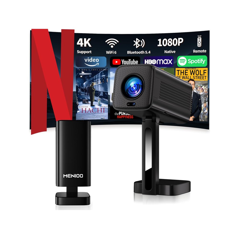 Mini Projector, 1920 × 1280, Wi-Fi and Bluetooth, Integrated Apps