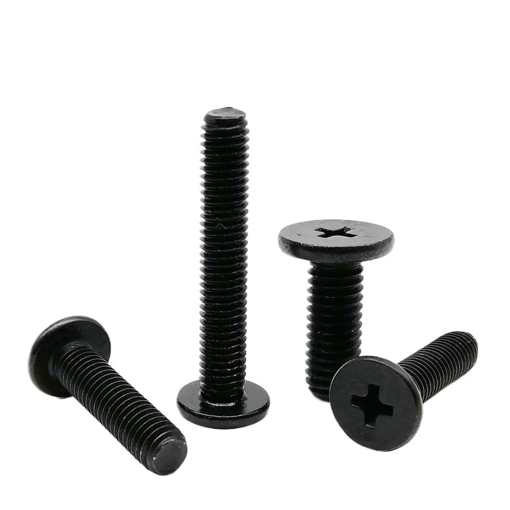 M1.6 M2 M2.5 M3 M4 M5 M6 Black 304 Stainless Steel Laptop Computer CM-Head Ultra-Thin Flat-Head Screws (25 mm)