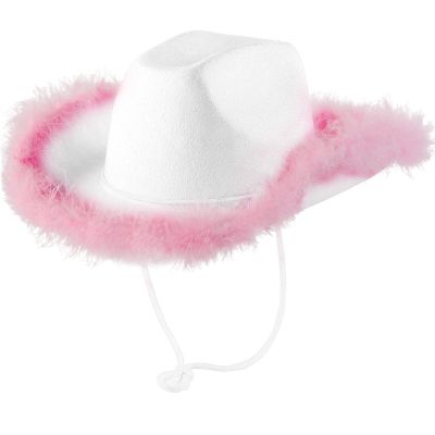 Mojingder Pink Cowboy Hat for Women with Heart-Shaped Glasses and Bandana