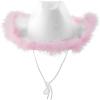 Mojingder Pink Cowboy Hat for Women with Heart-Shaped Glasses and Bandana view 3