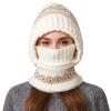 Duohropke Women's Winter Hat Ski Mask Balaclava 3-in-1 Beanie Neck Warmer Set view 4