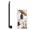 Outdoor Metal Railing Post, Black Iron, Side-Mounted, 29.5 in/75 cm view 1