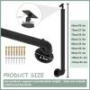 Outdoor Metal Railing Post, Black Iron, Side-Mounted, 29.5 in/75 cm view 2