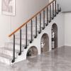 Outdoor Metal Railing Post, Black Iron, Side-Mounted, 29.5 in/75 cm view 4