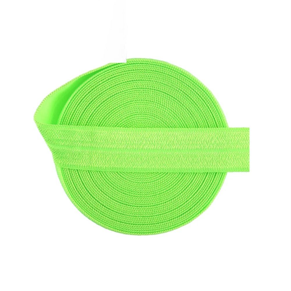 WYQXTY Sewing Elastic Bands, 2–10 Meters Multicolor Fold-Over Elastic for Sewing Trim (Neon Green, 10 Yards)