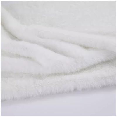 Shaggy Faux Fur Fabric, 20 mm Short-Pile Plush Material, Soft, 160 x 50 cm (62 x 19 in), 35 Colors (White)