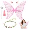 Women's Fairy Costume Set with Butterfly Wings, Elf Ears and Flower Crown view 1