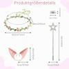 Women's Fairy Costume Set with Butterfly Wings, Elf Ears and Flower Crown view 3