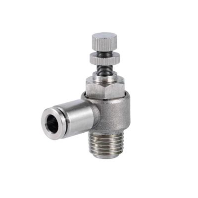 12 mm Hose to 1/2" BSP Male Air Speed Control Valve, 304 Stainless Steel Pneumatic Fitting with Quick Connector