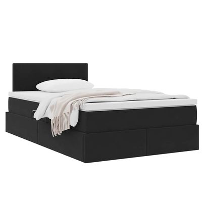 vidaXL Storage Bed with Headboard Black 120 x 200 cm Velvet
