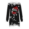 Women's Christmas Dress, Long-Sleeve Round-Neck Pullover Dress, Knee-Length view 2