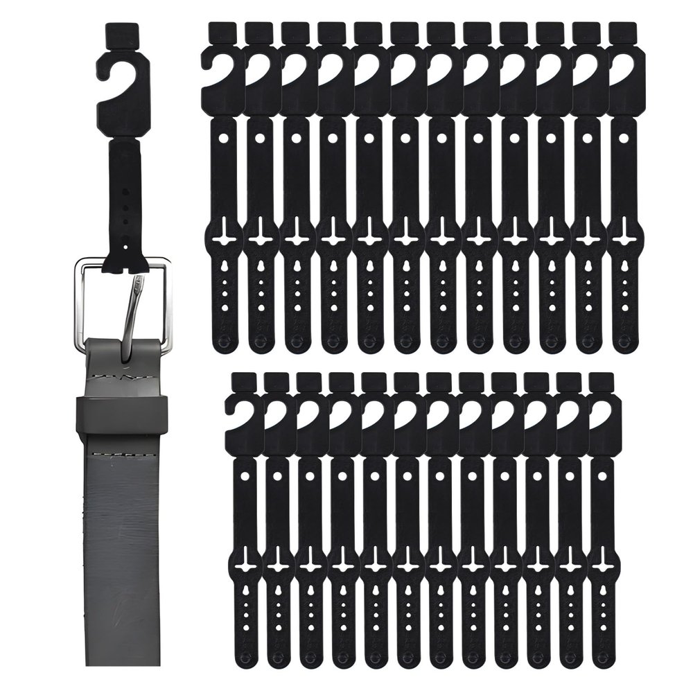 INCREWAY 150-Pack Plastic Belt Hooks, Multi-Purpose Closet Organizer, Non-Slip Black