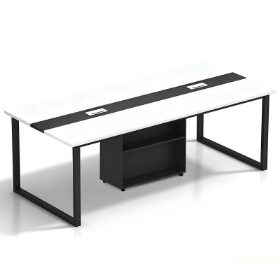 Tazyee Large Modern Conference Table with Cable Management, Office Worktable – Chair Not Included