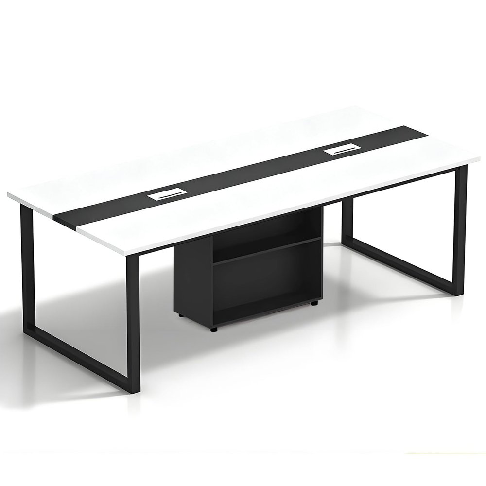 Tazyee Large Modern Conference Table with Cable Management, Office Worktable – Chair Not Included
