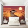 Daisies Sunset Landscape Photo Wallpaper, Nonwoven, 450 x 315 cm (W x H), Meerkat Orange view 3