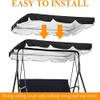 Waterproof Replacement Swing Canopy for Outdoor Use, Durable Sunshade for 3-Seat Garden Swings view 3