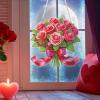 Lxmsja Pink Rose 5D Diamond Painting Hanging Ornament Kit view 2