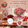 Lxmsja Pink Rose 5D Diamond Painting Hanging Ornament Kit view 3