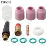 FACAIIO 12-Piece TIG Gas Lens Kit 17GL332, 3/32 in, for DB SR WP, Lincoln PTA-17/18/26, Miller Diamondback DB17/DB18/DB26, Weld Craft WP-17/18/26 view 4