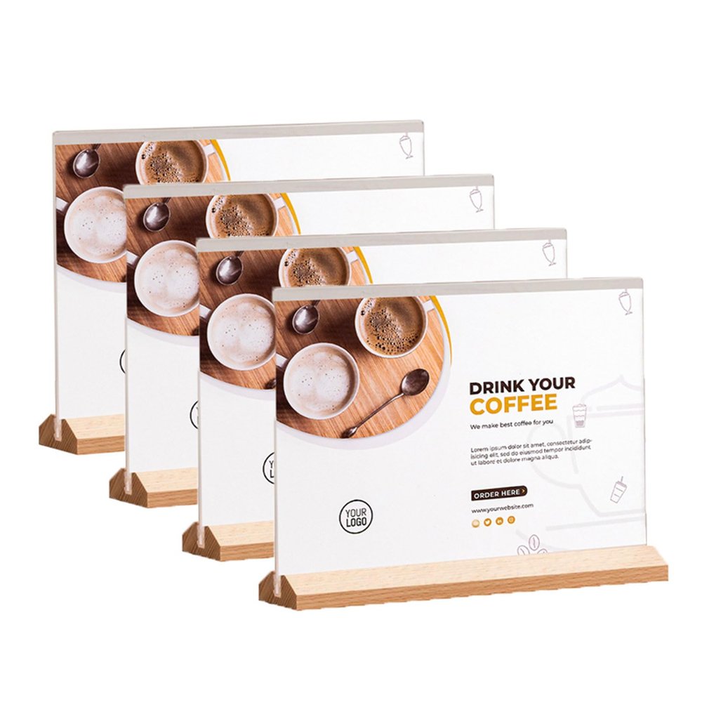 LuminescentDream 4-Piece Acrylic Tabletop Sign Holders