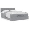 Generic Upholstered Double Bed with Mattress and Topper, Storage, Light Gray, 140 x 190 cm, Blockwithsquares view 4