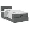 Upholstered Bed with Mattress and Topper, Dark Gray, 80 x 200 cm view 4