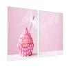 SFArt Tempered Glass Stove Cover & Cutting Board, 2-Piece, 45 x 52 cm, Hygienic & Non-Slip, for Induction and Glass-Ceramic Cooktops – Pink Cupcake view 1