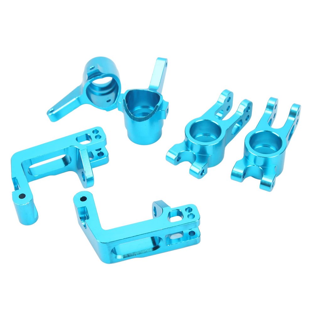 Cerlyiont RC Steering Knuckle Set, Front and Rear Replacement Knuckles, C-Hub Carriers, for Unlimited 94762 1/8 RC Car, Blue Aluminum Alloy