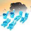 Cerlyiont RC Steering Knuckle Set, Front and Rear Replacement Knuckles, C-Hub Carriers, for Unlimited 94762 1/8 RC Car, Blue Aluminum Alloy view 2